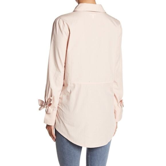 ABOUND oversized tie sleeve cotton button down shirt in pink smoke Sz Medium NEW - Picture 4 of 5